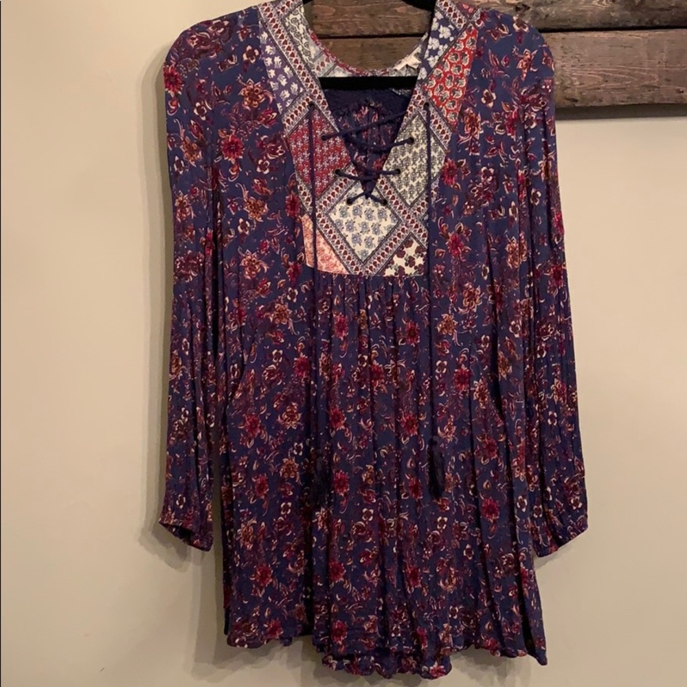 Multicolor floral print tunic